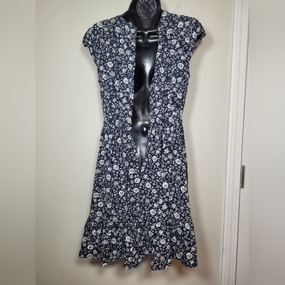 J. Crew Mercantile Floral Faux Wrap Dress sz 0 - Picture 5 of 12